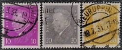 Dr435-7p / Deutsches Reich 1930 Szövetségi elnökök bélyegsor pecsételt