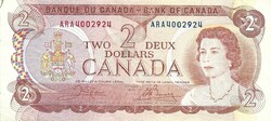 2 dollár 1974 Kanada Crow-Bouey Erzsébet királynő Gyönyörű