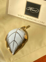 HERENDI porcelán medál - levél - Arany -  Új, ajándéknak is