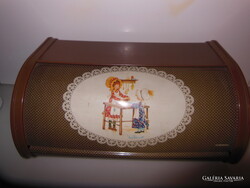 KENYÉRTARTÓ  - FÉM - 41 x 26 x 18 cm  - FALRA IS AKASZTHATÓ - MISS PETTICOAT - RITKA LELET