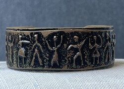 Retro applied arts Percz János copper bracelet marked . 002