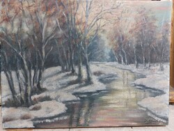 Shakirov Sebestyén (1892-1966) - nagybányai festő szignált képe, 30x40cm. 1413