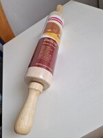 Új nyújtófa kaucsukfából, mérete 25cm hosszú és 6cm átmérőjű