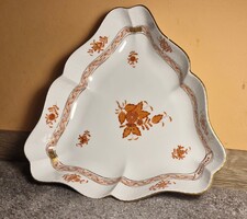 Herendi Apponyi orange Utasellátó salátástál, 1976-os jubileumi kiadás