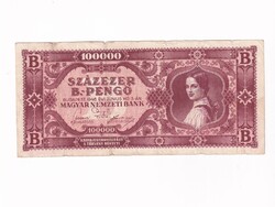 Háború utáni inflációs sorozat (1945-1946) 100000 B.-pengő bankjegy 1946
