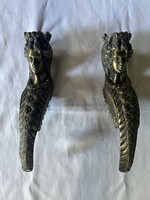 Női fej, sárgaréz öntvény