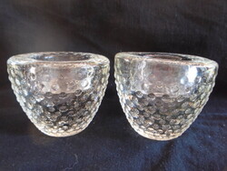 Skandináv design: KOSTA BODA vastag falú  mécses párban 1206 gramm eredeti ár töredékért