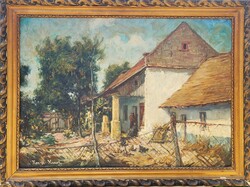 Kováts Károly (1875-1945) - Dóczi Antal Szülőháza Szentesen Olaj-fa Festmény