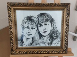 Szép grafika   44x39 cm kerettel, New Yorkban készült