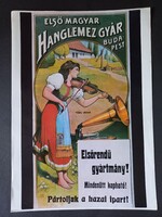 Reklám-platkát: Első Magyar Hanglemez Gyár Budapest  - Globus Nyomda 1979