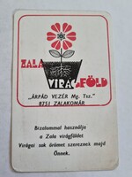 ZALA VIRÁGFÖLD - ZALAKOMÁR 1981. évi kártyanaptár