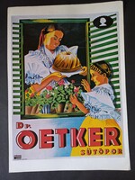 Reklám-platkát: Dr. Oetker sütőpor  - Globus Nyomda 1979