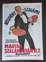 Reklám-plakát: Részvény Szalámi - Magyar Szalámigyár Rt. - Globus Nyomda 1979