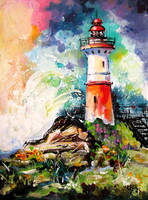 Lighthouse II- acrylic painting / Világítótorony II - akril festmény