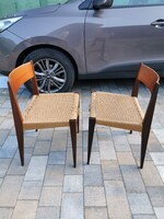 Mid Century Pia Tikfa Székek by Poul Cadovius / 2 db / Retró / Régi / Fonott