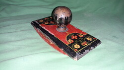 Antik népművészfestett asztali tintaitatós fa ,asztali levelező szett alap + tapper képek szerint