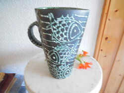 Gorka Géza  - Halas  váza  , füles , jelzett  - alja színazonos  -  magassága 20 cm - jó állapotú