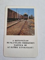 MÁV 1981. évi kártyanaptár - A BIZTONSÁGOS MUNKAVÉGZÉS ÉRDEKÉBEN TARTSUK BE AZ ELŐÍRT TÁVOLSÁGOT!