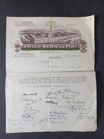 Régi grafikus fejléces jókívánság levél Fried Bern és fiai - 1936