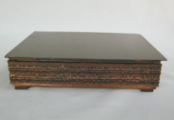 Zsűrizett iparművészeti zenélő réz vagy bronz doboz zenedoboz Lador zeneszerkezet