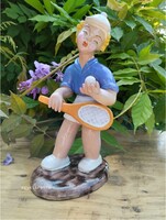 H. Ráhmer Mária signed ceramic tennis player