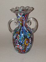 Muránói Millefiori kis váza – kézműves olasz üveg remekmű