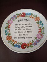 Régi Kalocsai Tányér Házi áldás