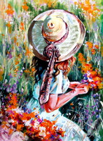 Summer on the flowers field II- acrylic painting /Nyár a virágos mezőn II - akril festmény