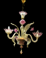 3-Light Murano Glass Chandelier