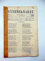 1862 július 3  /  Gyermekbarát  /  RÉGI EREDETI ÚJSÁG Ssz.: 513
