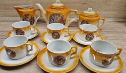 ZSOLNAY,HÁROM GRÁCIA JELENETES TEÁSKÉSZLET