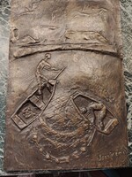Veszprémi Imre Halàszok bronz kisplasztika 1976