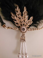 VINTAGE - FEJDÍSZ - ÚJ - ALKUKÉPES - MISS FISHER  - STRASSZOS - TOLLAS - 23 x 14 cm - GYÖNYÖRŰ