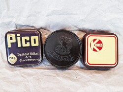 3 db. antik lemez és bakelit doboz (Pelikan, PICO, Kores)
