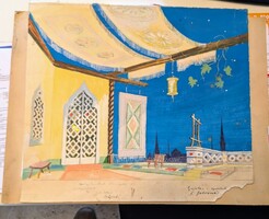 Kalmár Bence  " A Bajadér című operett 2. felvonás díszletterve"