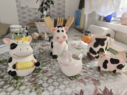 Ceramic Spice Jar with Napkin Holder for Sale! Black Spotted Cow Spice Jar!