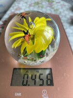 Üveg gömb levélnehezék eladó! Gyönyörű pillangós üveg gömb, dísztárgy