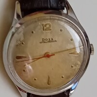 DOXA JUMBÓ ANTIMAGNETIQUE karóra , tok újra krómozott , közép másodperces ,szervizelt