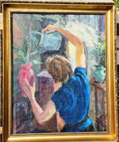 Marczell György -Virágot öntözö lány-