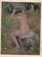 RA:01 Üdvözlő képeslap postatiszta művészi AKT "Renoir, Pierre-Auguste 1841-1919 (FOLTOS)