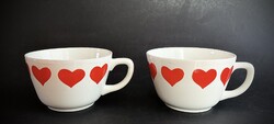Granit 2 heart-shaped teacups cappuccino cups