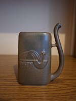 Kerámia kúrapohár, ivópohár. Hibátlan.  Jelzett