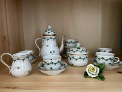 Herendi, petrezselyem mintás 6 személyes kávés készlet!