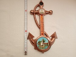 Fali hőmérő horgony alakú falidísz Siófok emléktárgy retro BALATONI emlék souvenir