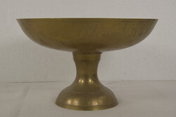 Réz, talpas kínáló tál, gyümölcs mintával A009