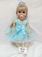 Ár alatt !  Eladó  Új MOSMAOO Tip.Mint egy-élő Baba LHS204, Mag:55 cm,Teljes Vinil anyag,Kék színű