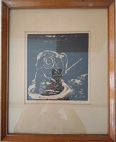 Cs. Pataj Mihály: Halász fametszet