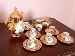 Barokk jelenetes Venezia velencei porcelá kávés / teás készlet 6 személyes