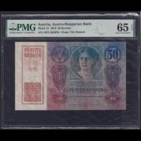 Ausztria / Magyarország 50 Kronen / Korona 1914 P-15 bélyegzés nélkül UNC - PMG 65 EPQ