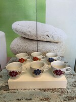 Mitterteich Bavaria Német Porcelán Retró Mintás Teáscsészék A173